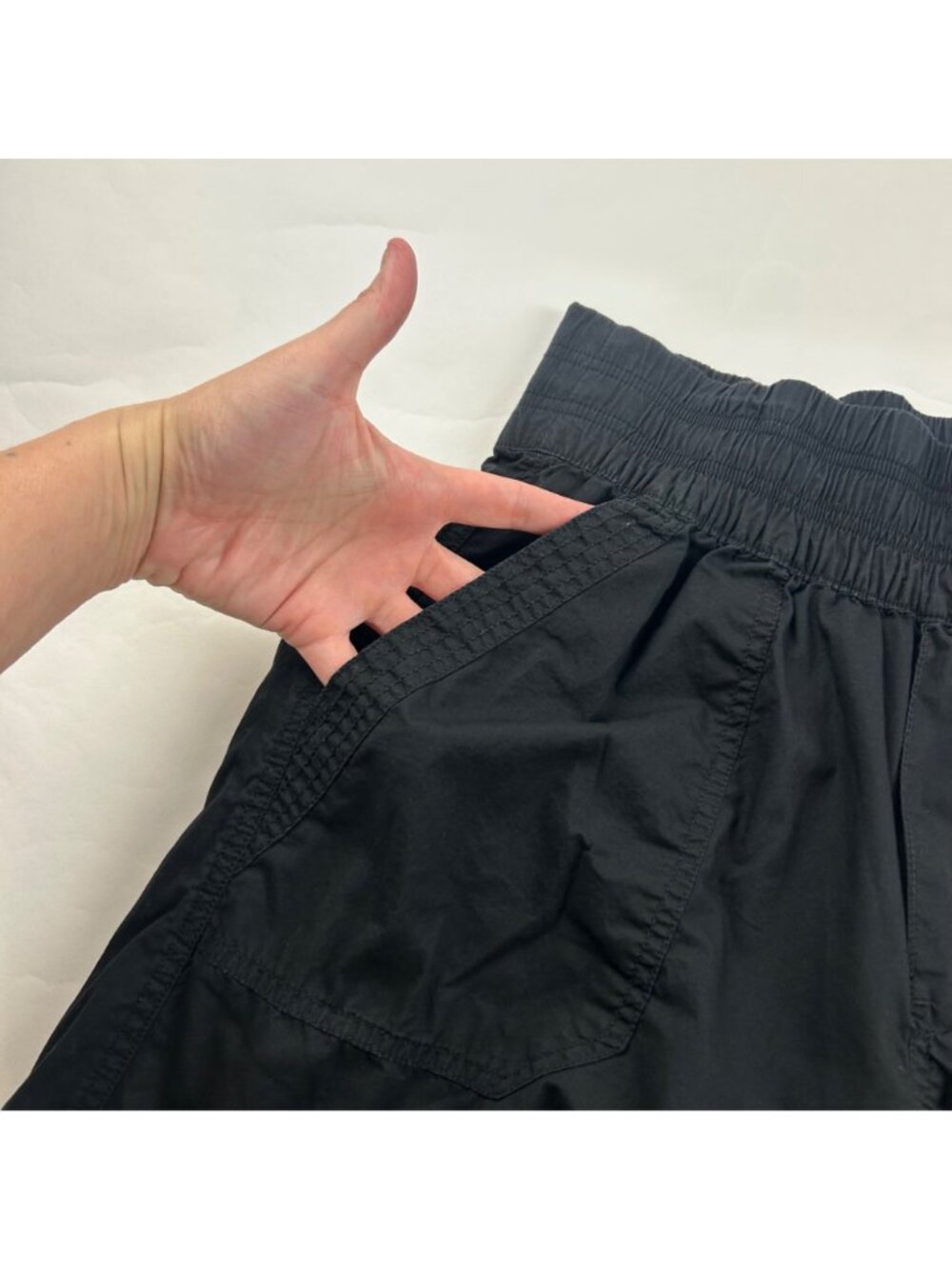 Aerie Black Lightweight Canvas Pull On Wide Leg Cargo Pant S - Picture 3 of 7
